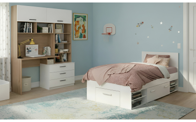 Set Biblioteca- birou Diel + pat Nemo 90/200 Set